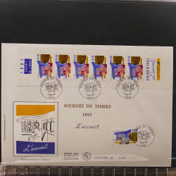 Collection enveloppe premier jour de France lux soie 1990-1993 en album Lindner.