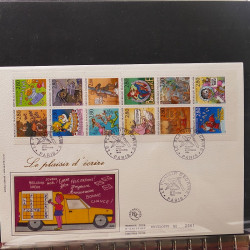 Collection enveloppe premier jour de France lux soie 1990-1993 en album Lindner.