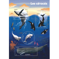 Feuillet de 4 timbres Les cétacés neuf**.