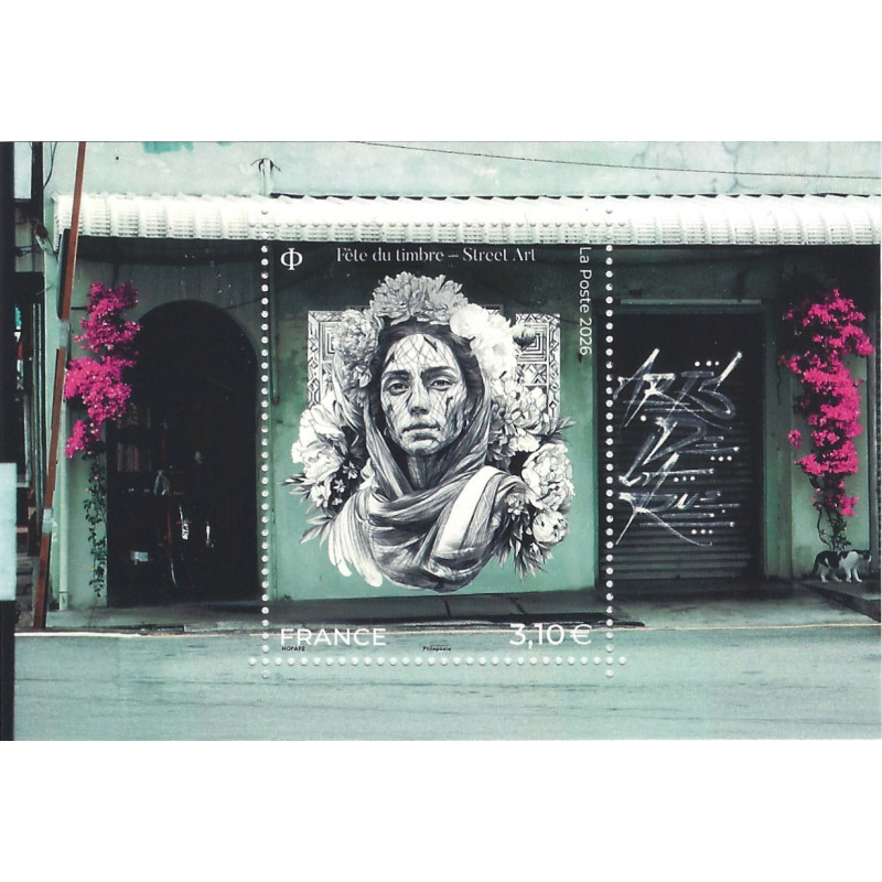 Feuillet de timbre Arts de la rue - Street Art neuf**.