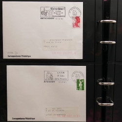 Collection Marcophilie flammes moderne d'Alsace en un album.