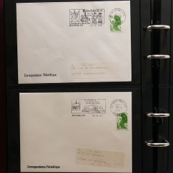 Collection Marcophilie flammes moderne d'Alsace en un album.