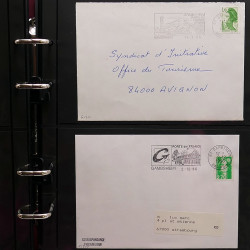 Collection Marcophilie flammes moderne d'Alsace en un album.