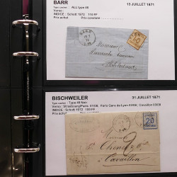 Collection Marcophilie Strasbourg et Alsace classique en un album.