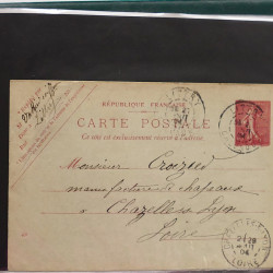 Lot de 90 entiers postaux de France classique - semi moderne en un album.