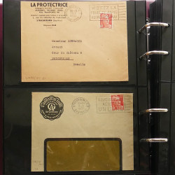 Collection Marcophilie Flammes de Strasbourg 1934-2000 en 2 albums.