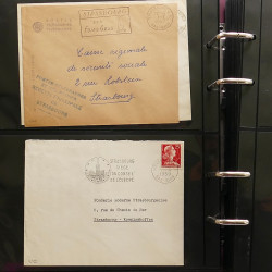 Collection Marcophilie Flammes de Strasbourg 1934-2000 en 2 albums.