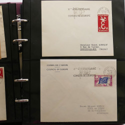 Collection Marcophilie Flammes de Strasbourg 1934-2000 en 2 albums.