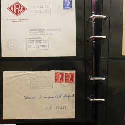 Collection Marcophilie Flammes de Strasbourg 1934-2000 en 2 albums.