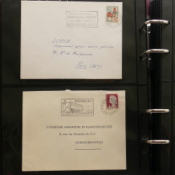 Collection Marcophilie Flammes de Strasbourg 1934-2000 en 2 albums.