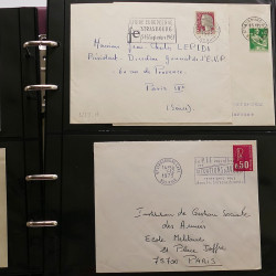 Collection Marcophilie Flammes de Strasbourg 1934-2000 en 2 albums.