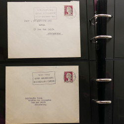 Collection Marcophilie Flammes de Strasbourg 1934-2000 en 2 albums.