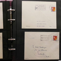 Collection Marcophilie Flammes de Strasbourg 1934-2000 en 2 albums.