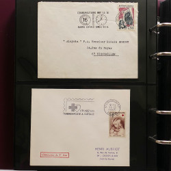 Collection Marcophilie Flammes de Strasbourg 1934-2000 en 2 albums.