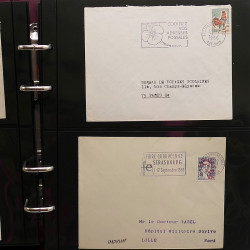 Collection Marcophilie Flammes de Strasbourg 1934-2000 en 2 albums.