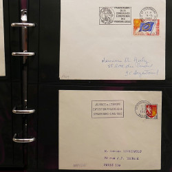 Collection Marcophilie Flammes de Strasbourg 1934-2000 en 2 albums.