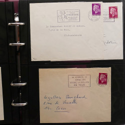 Collection Marcophilie Flammes de Strasbourg 1934-2000 en 2 albums.