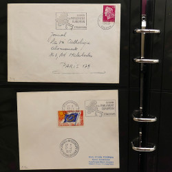 Collection Marcophilie Flammes de Strasbourg 1934-2000 en 2 albums.