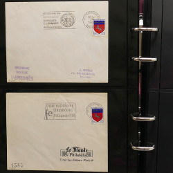 Collection Marcophilie Flammes de Strasbourg 1934-2000 en 2 albums.