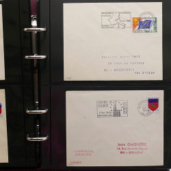 Collection Marcophilie Flammes de Strasbourg 1934-2000 en 2 albums.