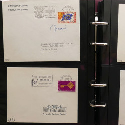 Collection Marcophilie Flammes de Strasbourg 1934-2000 en 2 albums.