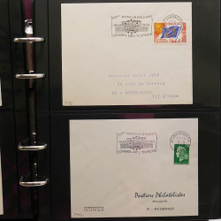 Collection Marcophilie Flammes de Strasbourg 1934-2000 en 2 albums.