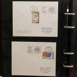 Collection Marcophilie Flammes de Strasbourg 1934-2000 en 2 albums.