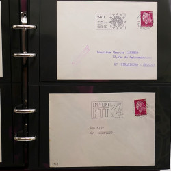 Collection Marcophilie Flammes de Strasbourg 1934-2000 en 2 albums.
