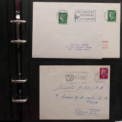 Collection Marcophilie Flammes de Strasbourg 1934-2000 en 2 albums.