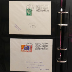 Collection Marcophilie Flammes de Strasbourg 1934-2000 en 2 albums.