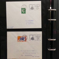 Collection Marcophilie Flammes de Strasbourg 1934-2000 en 2 albums.