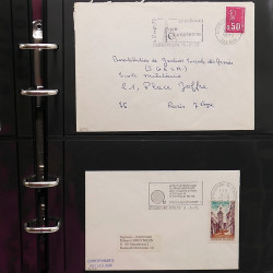Collection Marcophilie Flammes de Strasbourg 1934-2000 en 2 albums.