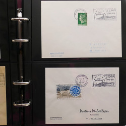 Collection Marcophilie Flammes de Strasbourg 1934-2000 en 2 albums.