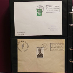 Collection Marcophilie Flammes de Strasbourg 1934-2000 en 2 albums.