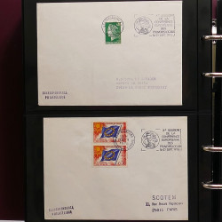 Collection Marcophilie Flammes de Strasbourg 1934-2000 en 2 albums.