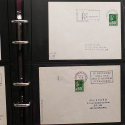 Collection Marcophilie Flammes de Strasbourg 1934-2000 en 2 albums.