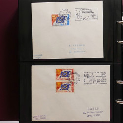 Collection Marcophilie Flammes de Strasbourg 1934-2000 en 2 albums.