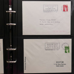 Collection Marcophilie Flammes de Strasbourg 1934-2000 en 2 albums.