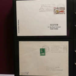 Collection Marcophilie Flammes de Strasbourg 1934-2000 en 2 albums.