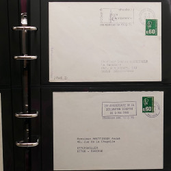 Collection Marcophilie Flammes de Strasbourg 1934-2000 en 2 albums.
