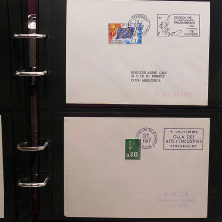 Collection Marcophilie Flammes de Strasbourg 1934-2000 en 2 albums.