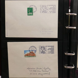 Collection Marcophilie Flammes de Strasbourg 1934-2000 en 2 albums.