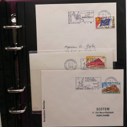 Collection Marcophilie Flammes de Strasbourg 1934-2000 en 2 albums.