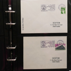 Collection Marcophilie Flammes de Strasbourg 1934-2000 en 2 albums.