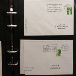 Collection Marcophilie Flammes de Strasbourg 1934-2000 en 2 albums.