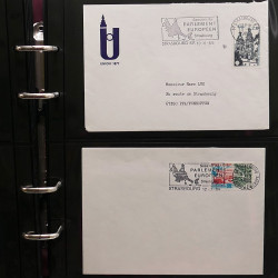 Collection Marcophilie Flammes de Strasbourg 1934-2000 en 2 albums.