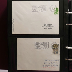 Collection Marcophilie Flammes de Strasbourg 1934-2000 en 2 albums.