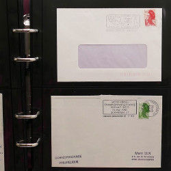 Collection Marcophilie Flammes de Strasbourg 1934-2000 en 2 albums.