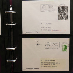 Collection Marcophilie Flammes de Strasbourg 1934-2000 en 2 albums.