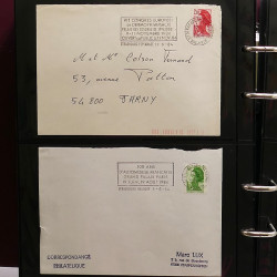 Collection Marcophilie Flammes de Strasbourg 1934-2000 en 2 albums.